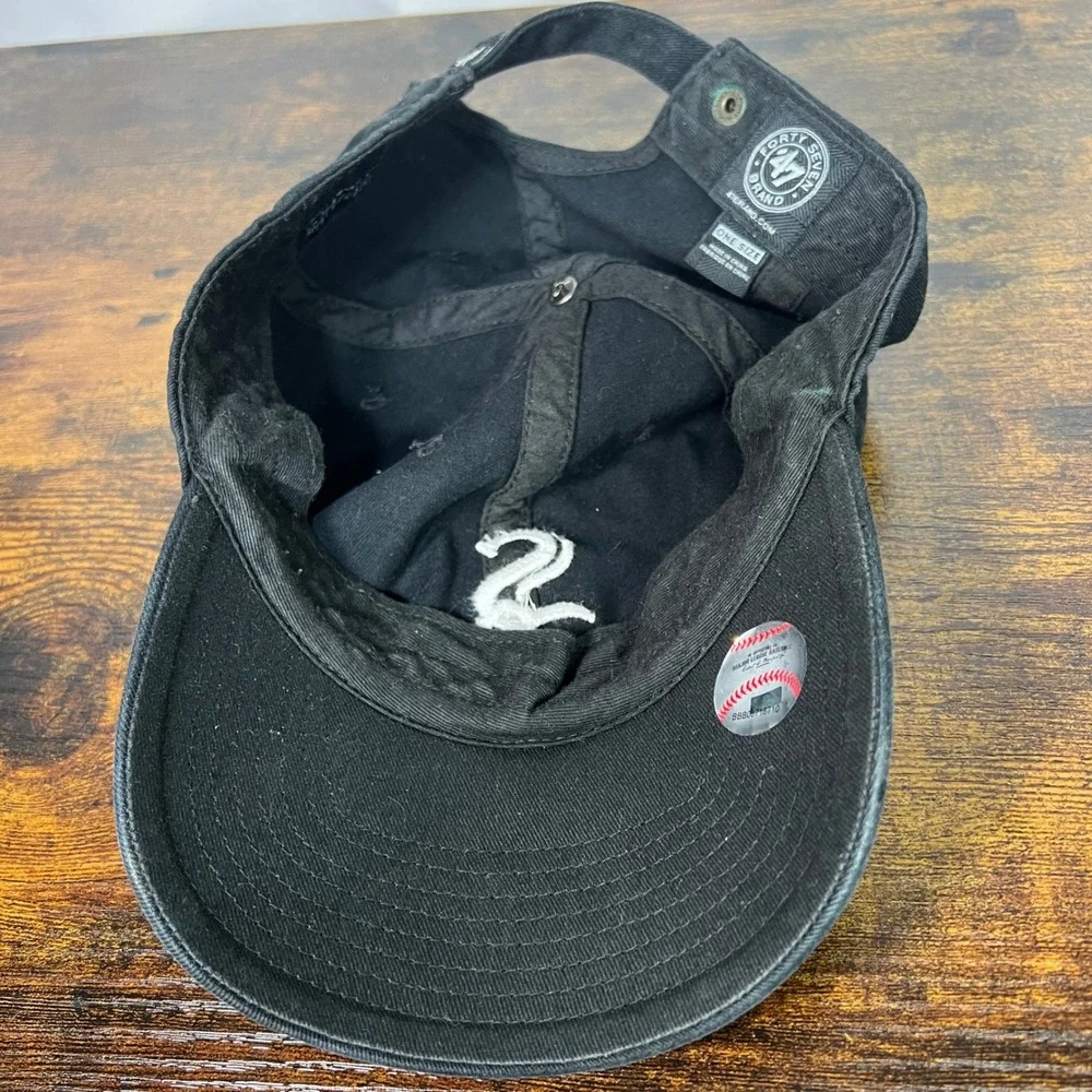 47 Brand Chicago White Sox Clean Up Adjustable Hat Black MLB Baseball Cap